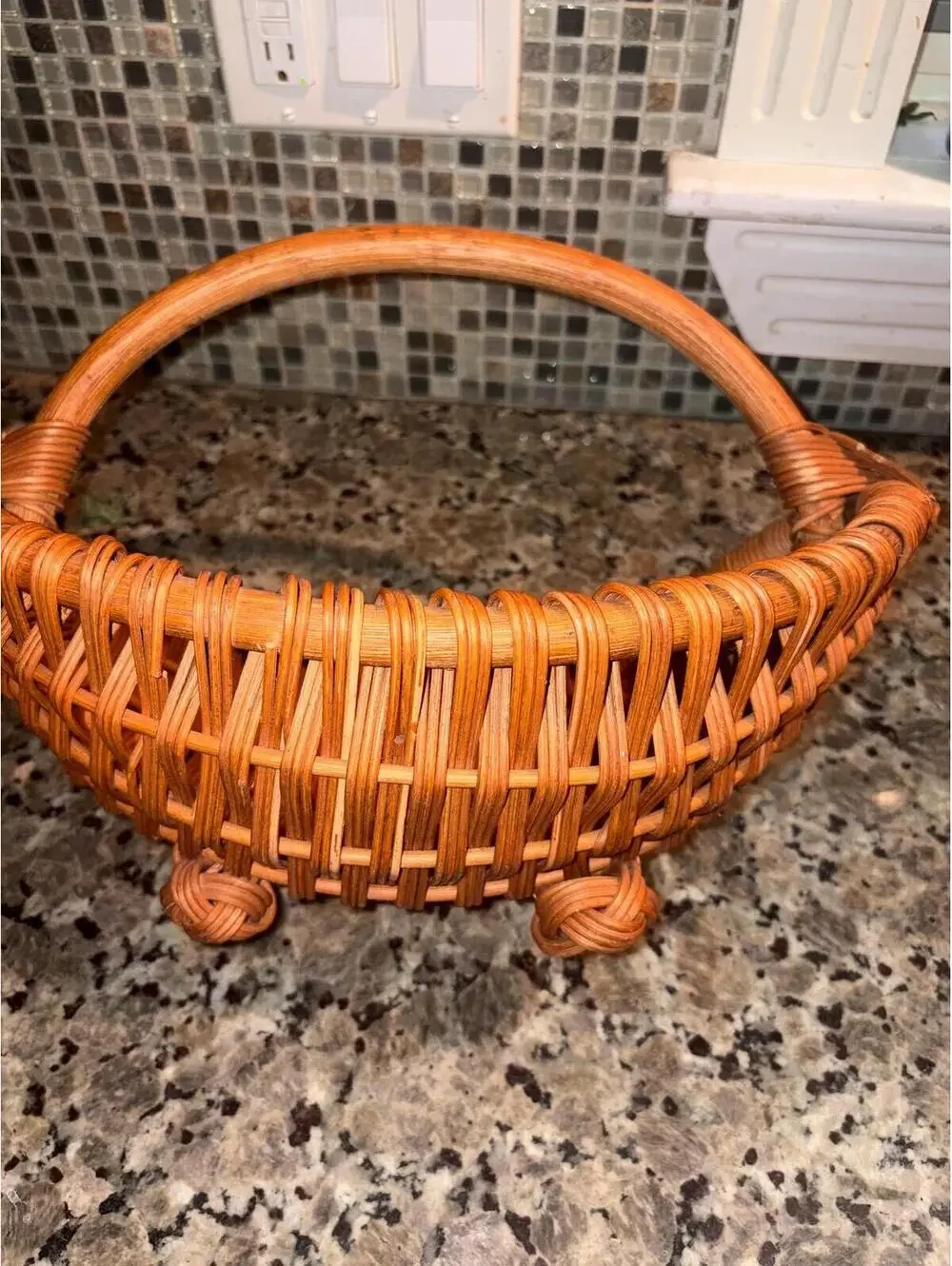 wicker basket with feet